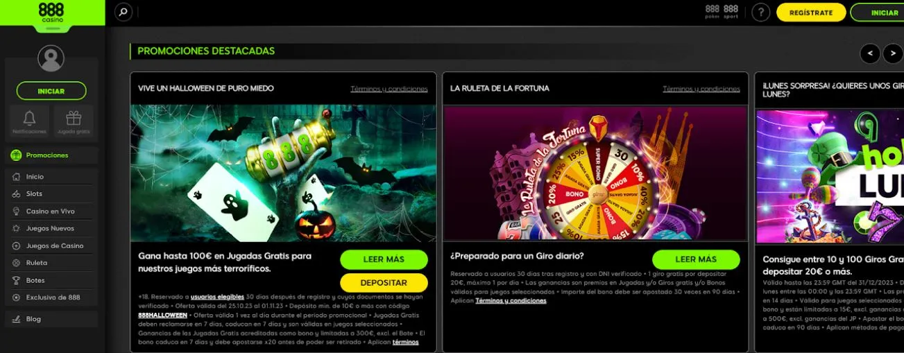 promociones casinos online españa 888