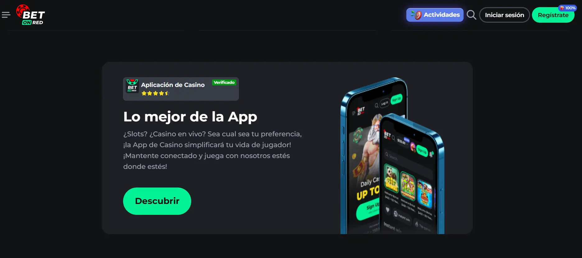 Acceso móvil a BetOnRed