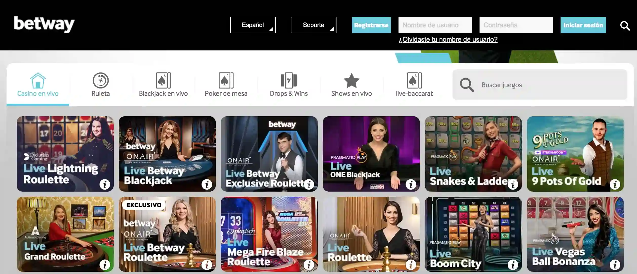 Juegos en Betway España Juegos Betway