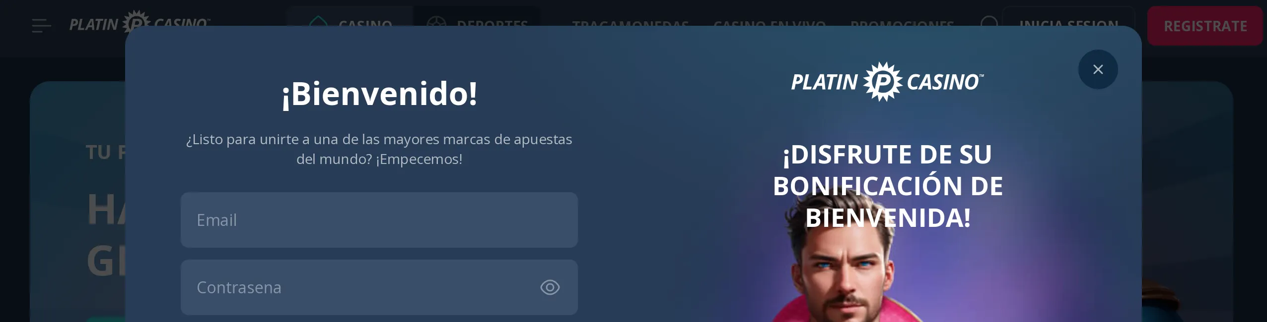 Registro en Platin Casino Platin Casino