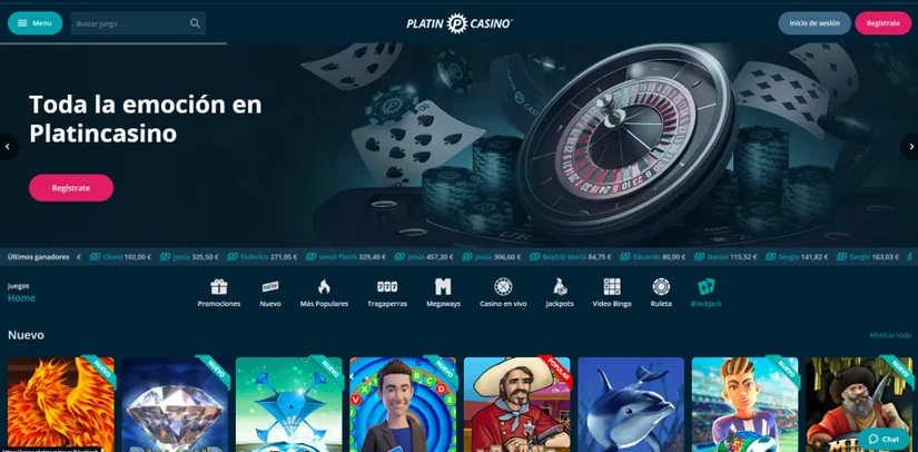 Platin casino online con tragaperras en España Platin casino