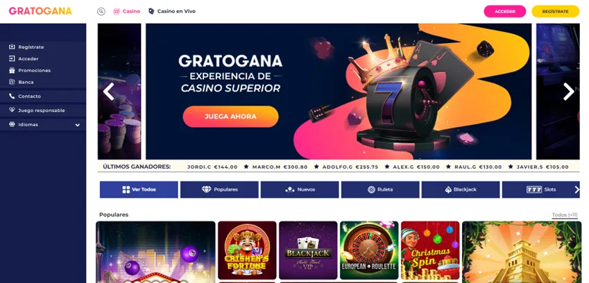 Gratogana casino online con tragaperras en España Gratogana casino