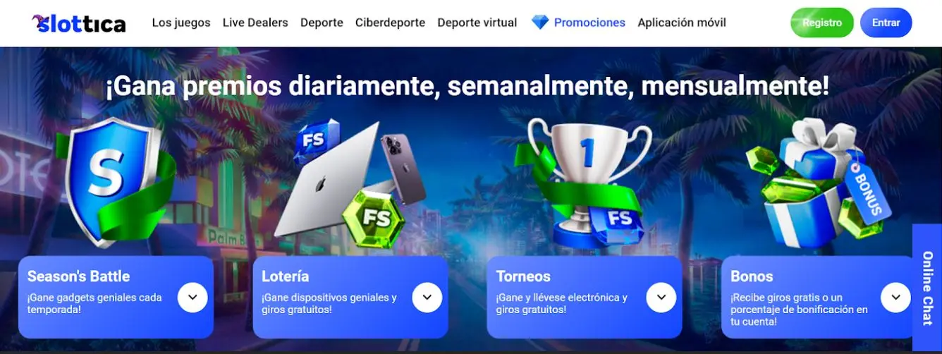 Premios diarios en Slottica casinos sin registro slottica