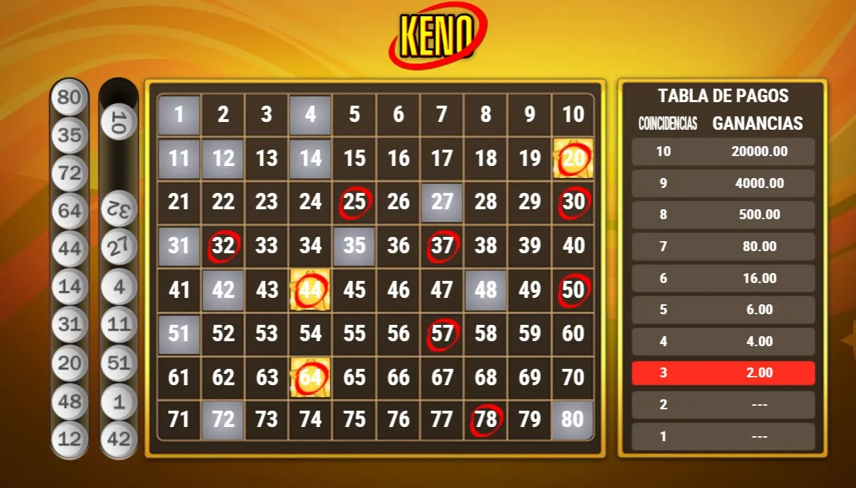 Keno en Platin Casino españa casinos online keno