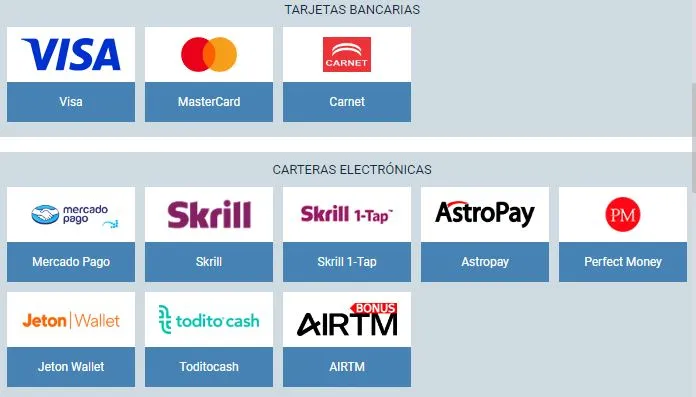Métodos de pago