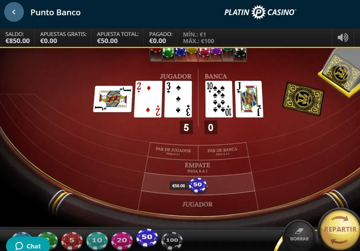 Punto y Banca en Platin Casino españa casinos online punto Banco